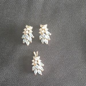 Elegant Gold and Silver Leaf Jewelry Set